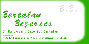 bertalan bezerics business card